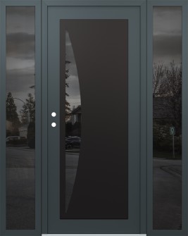 Diamond C13 64" x 80" anthracite/anthracite mirrored Glass Panel black RHI with 2 Sidelites mirrored Glass