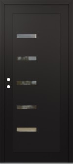 Diamond C8 36" x 80" black/black clear Glass Panel black RHI