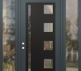 Modern Steel Front Door Diamond C3 60" x 96" anthracite/anthracite clear Glass Panel black RHI with 2 Sidelites and Transom clear Glass