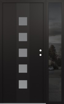 DIAMOND A13 50" X 80" BLACK/WHITE FROSTED GLASS PANEL BLACK LHI WITH SIDELITE MIRRORED GLASS
