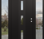 DIAMOND A7 60" X 80" BLACK/BLACK CLEAR GLASS PANEL BLACK RHI WITH 2 SIDELITES CLEAR GLASS