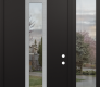 DIAMOND A11 50" X 96" BLACK/BLACK CLEAR GLASS PANEL STAINLESS STEEL RHI WITH SIDELITE AND TRANSOM CLEAR GLASS