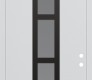 DIAMOND A10 36" X 96" BLACK/WHITE FROSTED GLASS PANEL BLACK RHI WITH TRANSOM CLEAR GLASS
