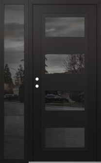 Diamond C2 50" x 80" black/black mirrored Glass Panel black RHI with Sidelite mirrored Glass
