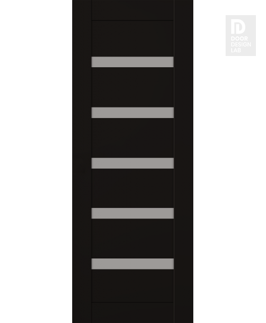 Modern Interior DOOR SLAB LEORA VETRO BLACK MATTE 28" X 92 1/2" X 1 3/4" FROSTED GLASS