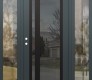 Modern Steel Front Door Diamond C15 68" x 80" anthracite/anthracite mirrored Glass Panel black RHI with 2 Sidelites clear Glass