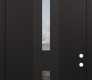DIAMOND A6 36" X 96" BLACK/BLACK CLEAR GLASS PANEL BLACK RHI WITH TRANSOM MIRRORED GLASS