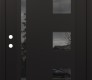 Modern Steel Front Door Diamond C3 36" x 80" black/black mirrored Glass Panel black RHI