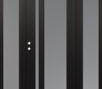 Modern Steel Front Door Diamond C15 64" x 80" black/white frosted Glass Panel black RHI with 2 Sidelites frosted Glass