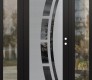 Modern Steel Front Door Diamond C12 60" x 80" black/black mirrored Glass Panel stainless steel LHI with 2 Sidelites clear Glass