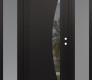 Modern Steel Front Door Diamond C13 68" x 80" black/black clear Glass Panel black LHI with 2 Sidelites frosted Glass