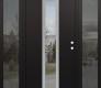 DIAMOND A11 60" X 80" BLACK/BLACK CLEAR GLASS PANEL STAINLESS STEEL RHI WITH 2 SIDELITES MIRRORED GLASS
