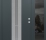 Modern Steel Front Door DIAMOND A3 52" X 80" ANTHRACITE/ANTHRACITE FROSTED GLASS PANEL STAINLESS STEEL LHI WITH SIDELITE MIRRORED GLASS