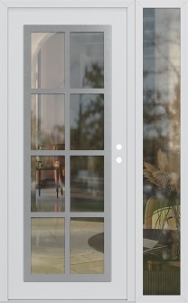 Diamond C16 48" x 80" white/white clear Glass Panel stainless steel LHI with Sidelite clear Glass