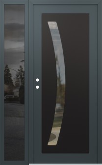 Diamond C4 48" x 80" anthracite/anthracite clear Glass Panel black RHI with Sidelite mirrored Glass