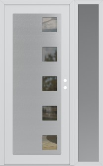 Diamond C5 52" x 80" white/white clear Glass Panel stainless steel LHI with Sidelite frosted Glass