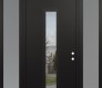DIAMOND A11 60" X 96" BLACK/BLACK CLEAR GLASS PANEL BLACK RHI WITH 2 SIDELITES AND TRANSOM FROSTED GLASS