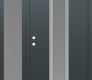 Modern Steel Front Door DIAMOND A1 50" X 80" ANTHRACITE/ANTHRACITE FROSTED GLASS PANEL STAINLESS STEEL RHI WITH SIDELITE FROSTED GLASS