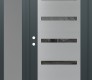 Modern Steel Front Door Diamond C7 50" x 80" anthracite/anthracite mirrored Glass Panel stainless steel RHI with Sidelite frosted Glass