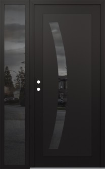 Diamond C4 48" x 80" black/black mirrored Glass Panel black RHI with Sidelite mirrored Glass