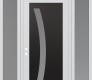 Modern Steel Front Door Diamond C4 68" x 96" white/white frosted Glass Panel black RHI with 2 Sidelites and Transom frosted Glass