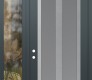 Modern Steel Front Door Diamond C14 52" x 96" anthracite/anthracite frosted Glass Panel stainless steel RHI with Sidelite and Transom clear Glass