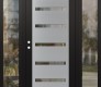 Modern Steel Front Door Diamond C7 68" x 80" black/black clear Glass Panel stainless steel RHI with 2 Sidelites clear Glass