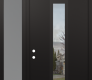 DIAMOND A1 50" X 96" BLACK/BLACK CLEAR GLASS PANEL BLACK LHI WITH SIDELITE AND TRANSOM FROSTED GLASS