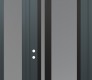 Modern Steel Front Door Diamond C15 50" x 96" anthracite/anthracite frosted Glass Panel black RHI with Sidelite and Transom frosted Glass