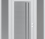 Modern Steel Front Door Diamond C6 68" x 96" white/white frosted Glass Panel stainless steel LHI with 2 Sidelites and Transom frosted Glass