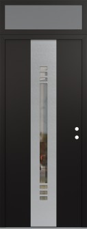 DIAMOND A5 36" X 96" BLACK/BLACK CLEAR GLASS PANEL STAINLESS STEEL LHI WITH TRANSOM FROSTED GLASS