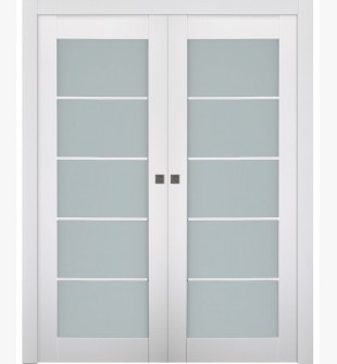 Smart Pro 5 Lite Vetro Polar White Double pocket doors