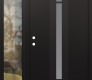 Modern Steel Front Door DIAMOND A5 48" X 80" BLACK/WHITE FROSTED GLASS PANEL BLACK RHI WITH SIDELITE CLEAR GLASS