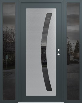 Diamond C4 68" x 80" anthracite/anthracite mirrored Glass Panel stainless steel LHI with 2 Sidelites mirrored Glass