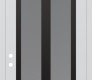 Modern Steel Front Door Diamond C14 36" x 96" white/white frosted Glass Panel black RHI with Transom mirrored Glass
