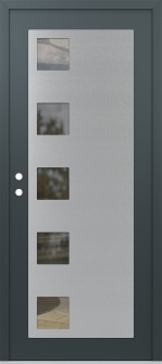 Diamond C5 36" x 80" anthracite/anthracite clear Glass Panel stainless steel RHI