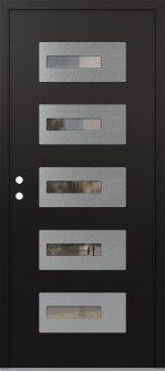 Diamond D6 36" x 80" black/black clear Glass Panel stainless steel RHI