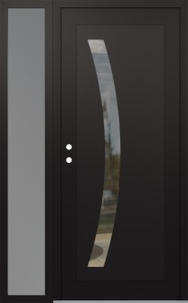 Diamond C4 48" x 80" black/black clear Glass Panel black RHI with Sidelite frosted Glass