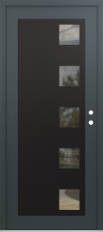 Diamond C5 36" x 80" anthracite/anthracite clear Glass Panel black LHI