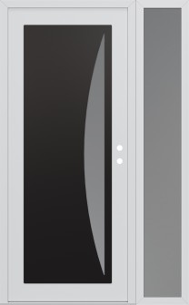 Diamond C13 48" x 80" white/white frosted Glass Panel black LHI with Sidelite frosted Glass