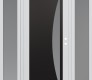 Modern Steel Front Door Diamond C13 60" x 80" white/white frosted Glass Panel black LHI with 2 Sidelites frosted Glass
