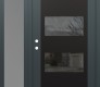 Modern Steel Front Door Diamond C2 52" x 80" anthracite/anthracite mirrored Glass Panel black RHI with Sidelite frosted Glass