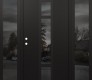 Modern Steel Front Door DIAMOND A9 68" X 80" BLACK/BLACK MIRRORED GLASS PANEL BLACK RHI WITH 2 SIDELITES MIRRORED GLASS
