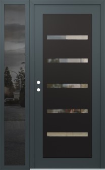 Diamond C7 48" x 80" anthracite/anthracite clear Glass Panel black RHI with Sidelite mirrored Glass