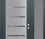 Modern Steel Front Door Diamond C11 48" x 96" anthracite/anthracite clear Glass Panel stainless steel LHI with Sidelite and Transom frosted Glass