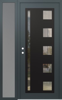 Diamond C3 50" x 80" anthracite/anthracite clear Glass Panel black RHI with Sidelite frosted Glass