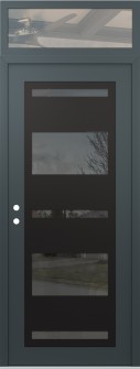 Diamond C10 36" x 96" anthracite/anthracite mirrored Glass Panel black RHI with Transom clear Glass
