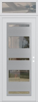 Diamond C10 36" x 96" white/white clear Glass Panel stainless steel LHI with Transom clear Glass