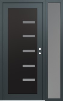 Diamond C8 50" x 80" anthracite/anthracite frosted Glass Panel black LHI with Sidelite frosted Glass