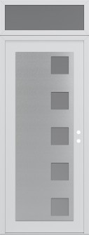 Diamond C5 36" x 96" white/white frosted Glass Panel stainless steel LHI with Transom frosted Glass